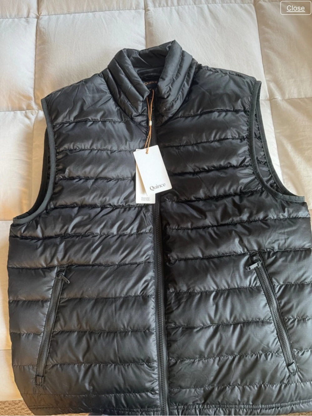 NWT Quince lightweight Quilted Puffer Vest in Black M 8 - 10